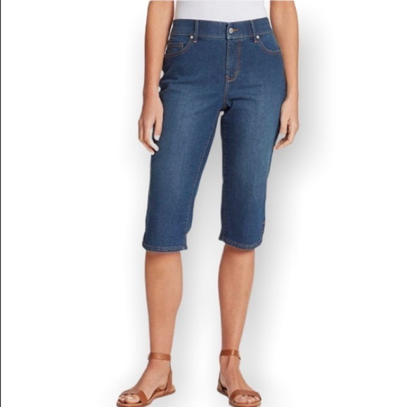 Gloria Vanderbilt NWT Denim Skimmer, Capris, Peddle Pushers Slimming Stretch 8 - Picture 1 of 8